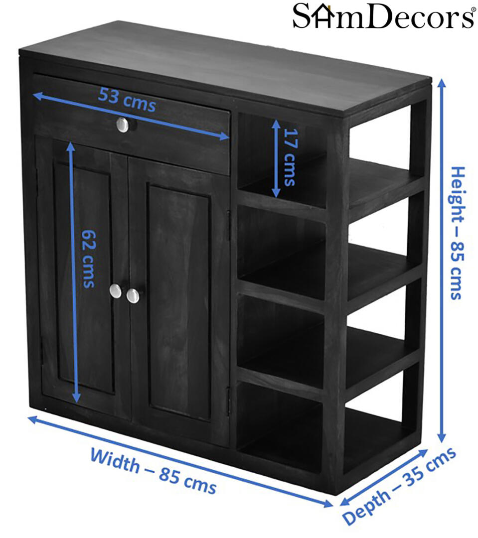 Jean Multipurpose Cabinet/Shoe Rack - Natural Teak - Image 7